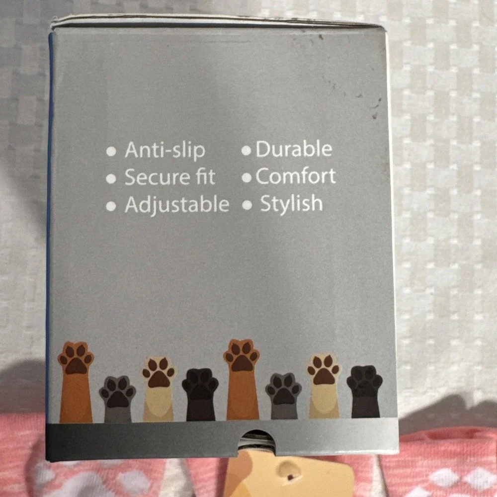 QUMY Dog Shoes LARGE Dog Boots & Paw Protectors Pink size 7 63-75 lbs NEW